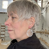 White Powder Coated Round Earrings