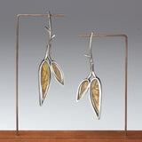 Silver and Gold Leaf in Enamel Bamboo Leaves