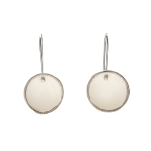 White and Silver Medium Porcelain Pod Earrings
