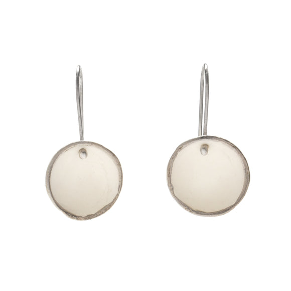 White and Silver Medium Porcelain Pod Earrings