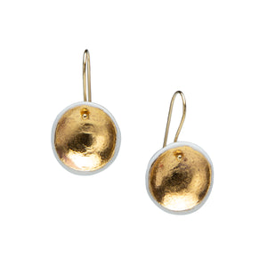 Shiny Gold Porcelain Earrings