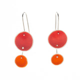 Duo Pod Earrings in Red and Orange 