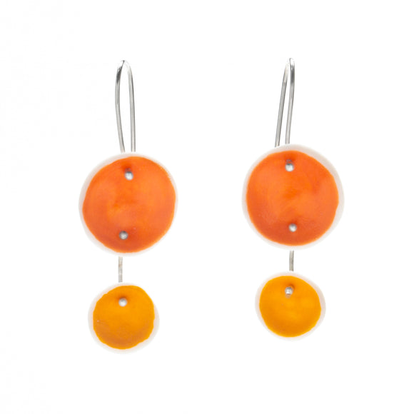 Duo Pod Earrings in Mixed Orange