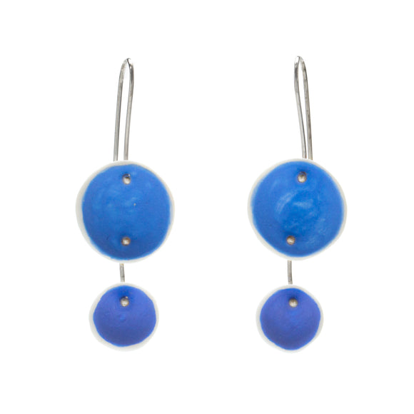Duo Pod Earrings in Periwinkle and Medium Blue