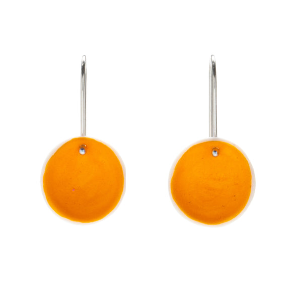 Orange Porcelain Medium Pod Earrings