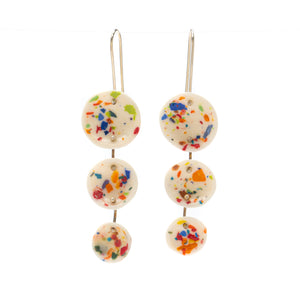 Triple Dangle Earrings with Sprinkled Accents