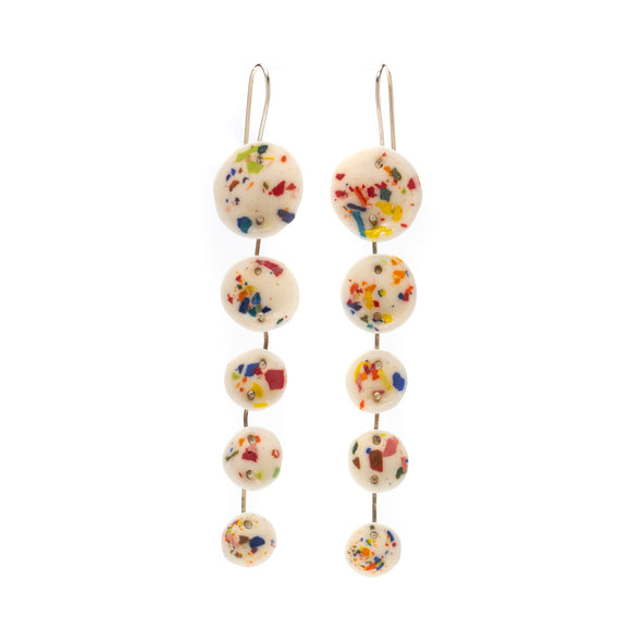 Five Pod Dangle Earrings with Sprinkled Accents