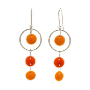 Circle and Triple Pod Earrings in Oranges
