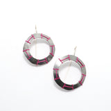 Magenta Blanket Stitched Earrings