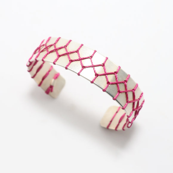 Magenta Stitched Bracelet