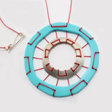 Turquoise Web Stitched Necklace