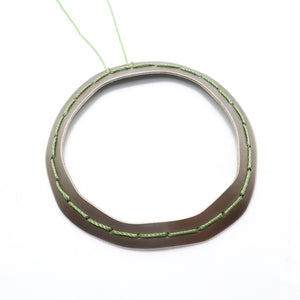 Green Stitched Doughnut Necklace