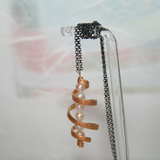 Gold Spiral Pendant Rope Style with Pearls