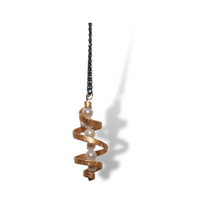 Gold Spiral Pendant Rope Style - Free the Pearls series