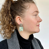 Green Grids Earrings