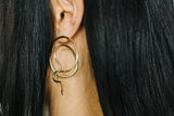Brass Spiral Snake Earrings