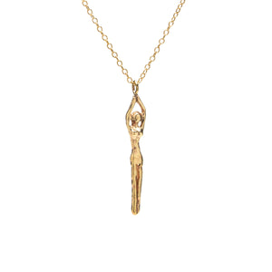 Diving Lady Necklace in Brass
