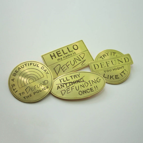Statemeant2020 brass pins, political