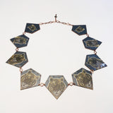 Statemeant2020 necklace copper, paper, plastic, diamonds