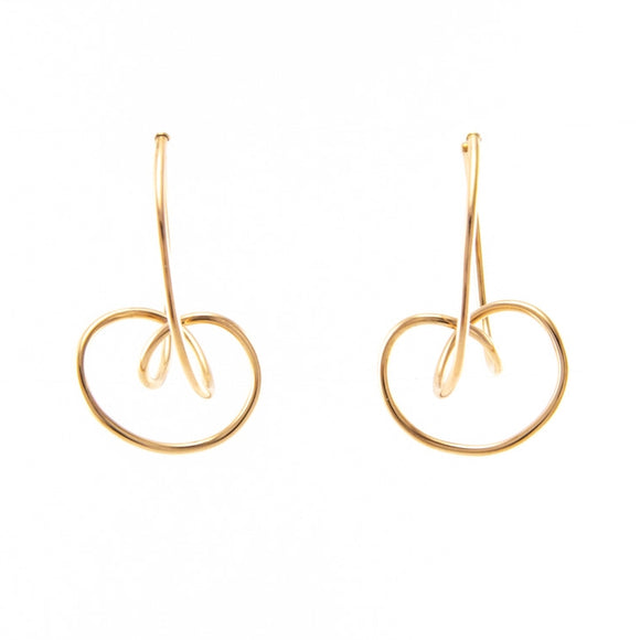 Short Knot Hoop Earrings in Gold-Fill