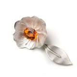 Juan Reyes - Lily of the Valley Brooch yukata jewelry show silver and citrine shawl pin