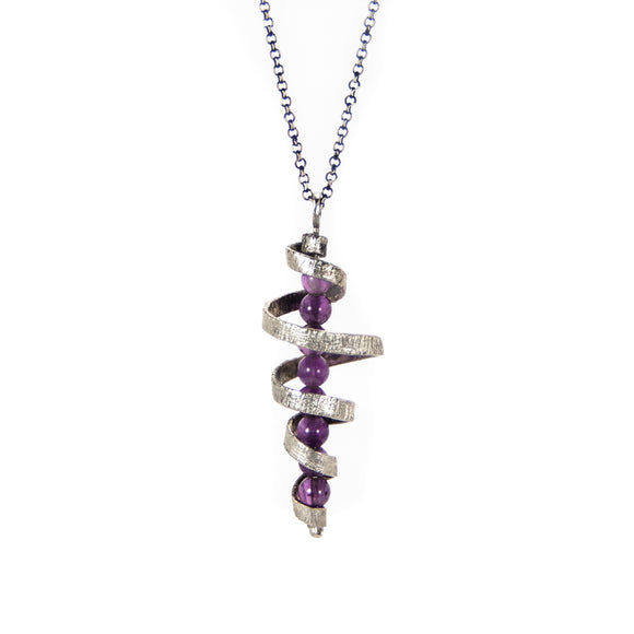 Spiral Necklace with Amethyst