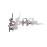 Petite Spiral Drop Earrings with Amethyst